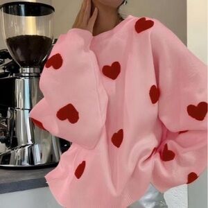 Pink Heart Sweater